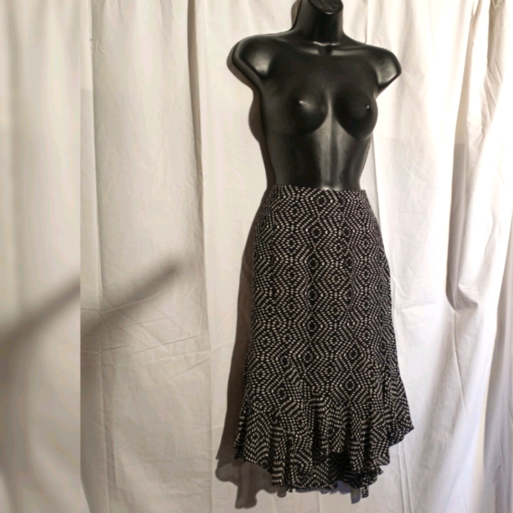 L'AGENCE for BARNEY'S NY - B&W Silk Zigzag Skirt